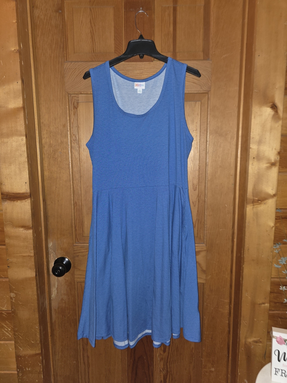 LuLaRoe Blue Sleeveless Scoop Neck Dress